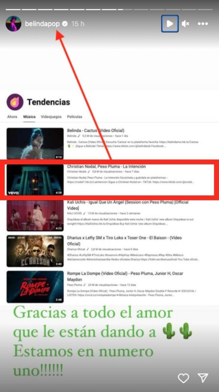 Belinda comparte FOTO de Nodal en medio del escándalo por su tiradera en “Cactus”