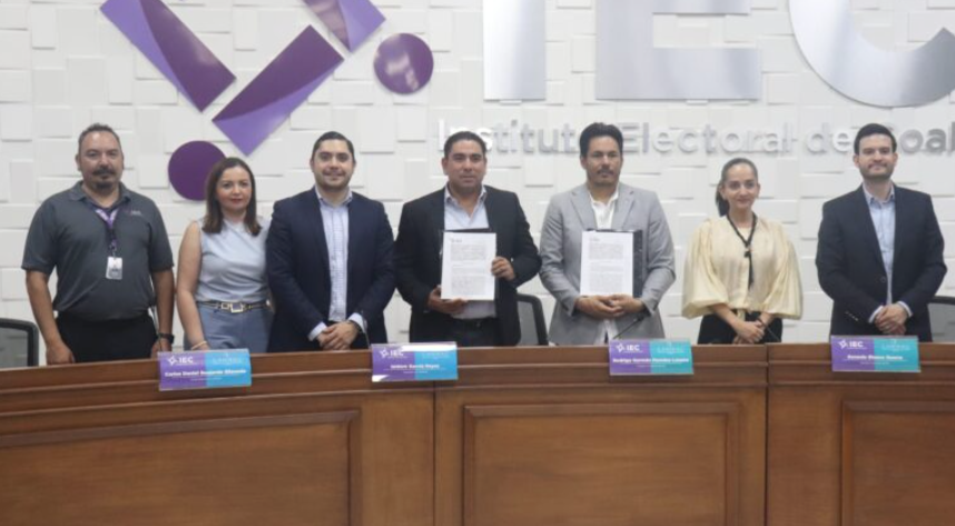 Firman convenio IEC y Canirac Saltillo para promoción del voto
