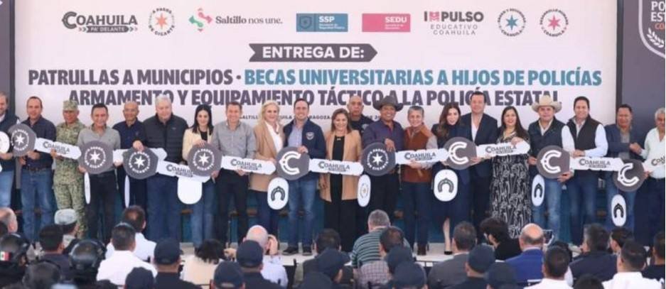 Coahuila Refuerza su Seguridad con Nuevas Patrullas, Equipamiento y Becas Universitarias