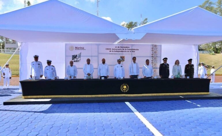 Asiste secretario general de Gobierno al 199 aniversario del “Día de la Armada de México” en la Primera Región Naval