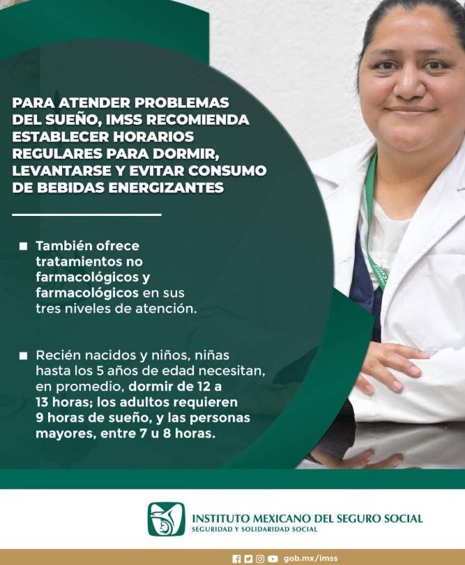 IMSS Coahuila recomienda priorizar horas de sueño para mejorar la salud y el rendimiento diario