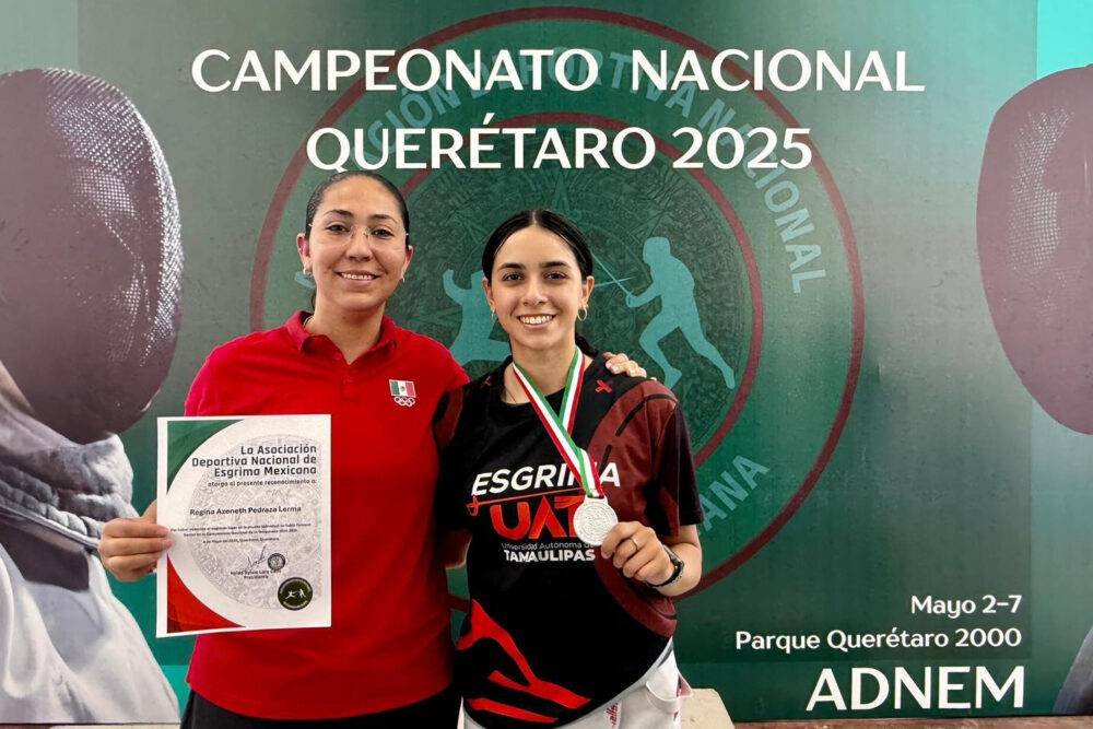 Regina Pedraza, orgullo de la UAT, brilla en el nacional de esgrima 2025
