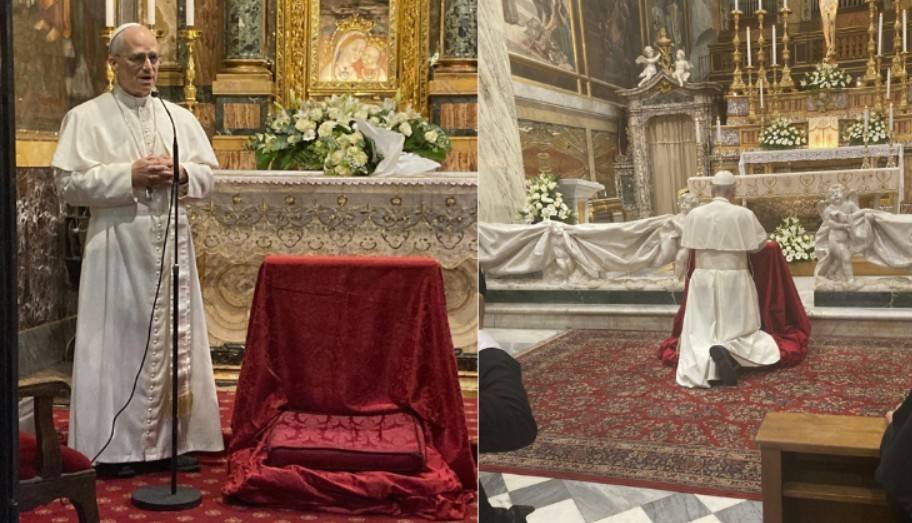 El Papa León XIV hace una visita sorpresa a un santuario dedicado a la Virgen, en el sur de Roma